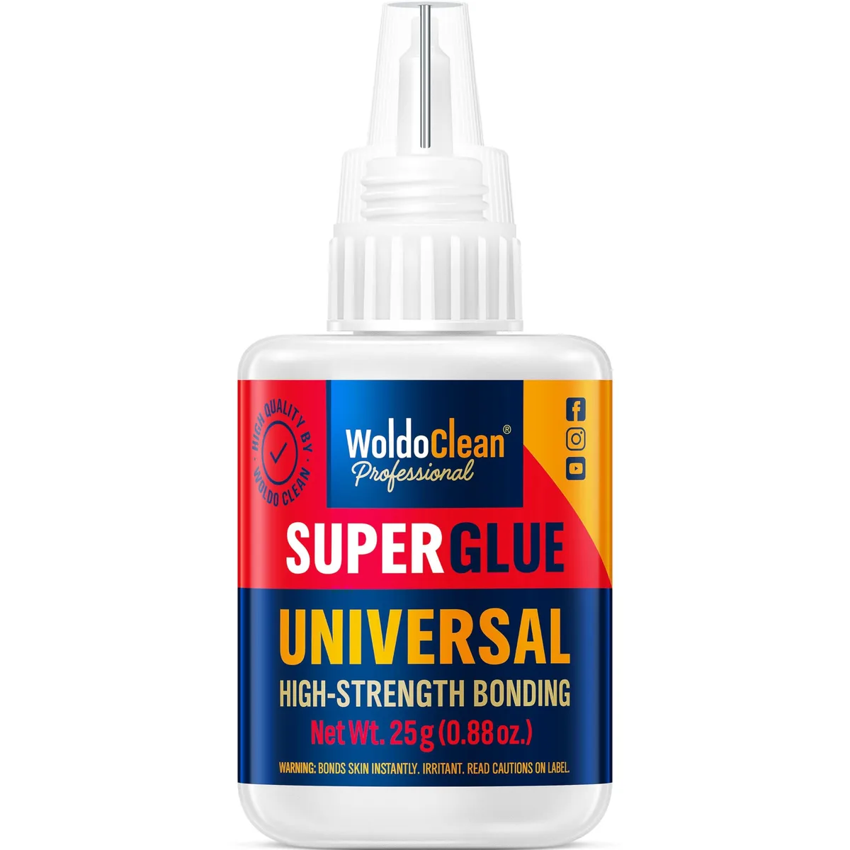 Small clear liquid glue bottle with fine tip applicator 25g