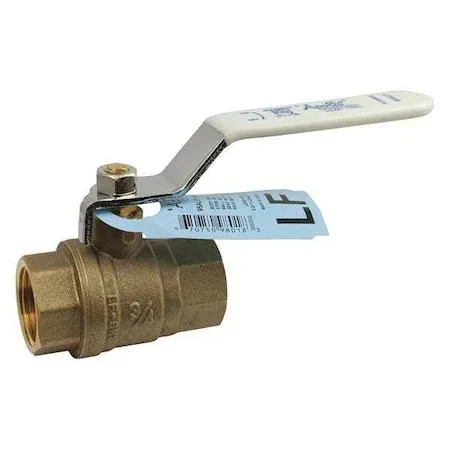 Brass two-piece ball valve with yellow lever handle