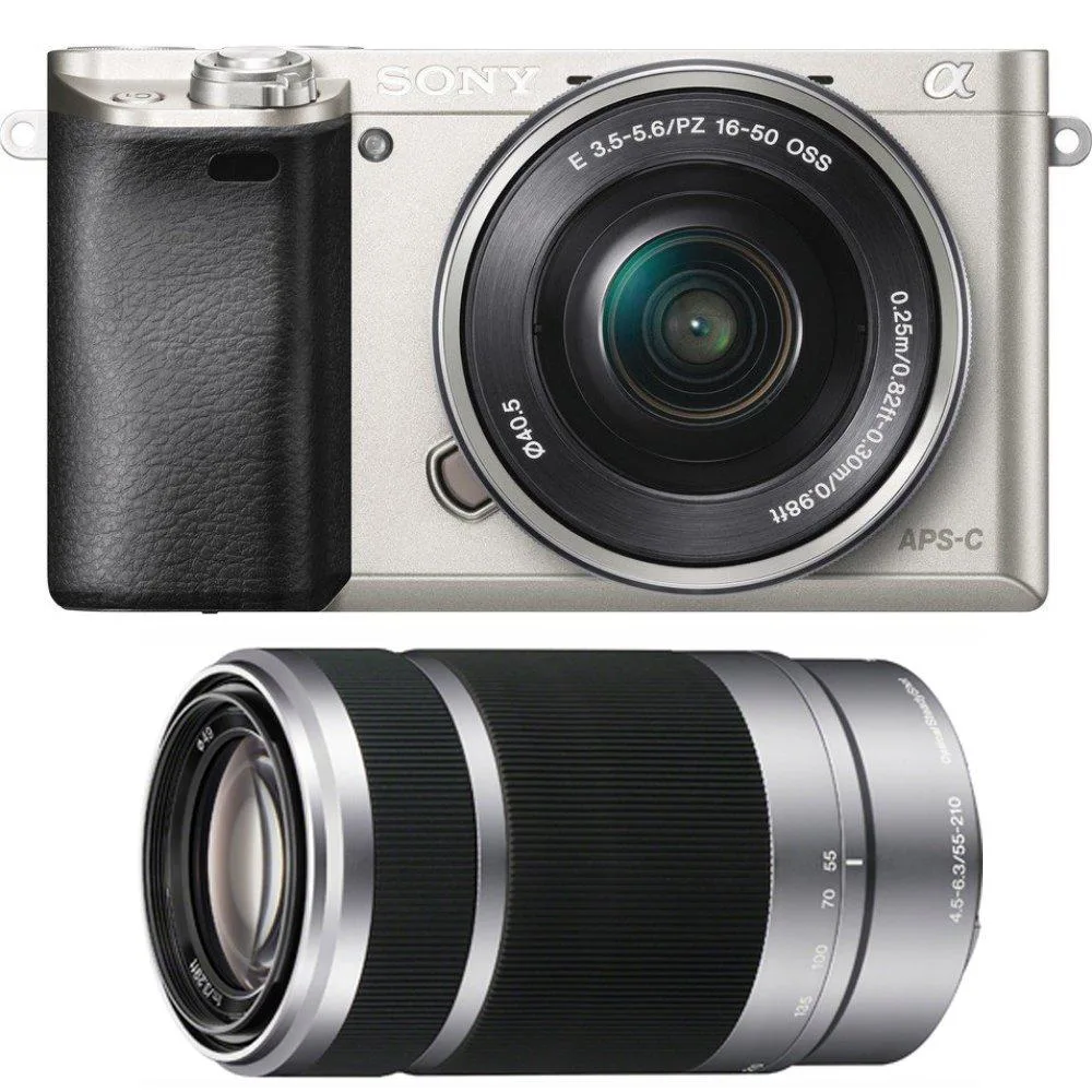 Sony Sony Alpha a6000 24.3MP camera kit with 16-50mm and 55-210mm lenses — product photo