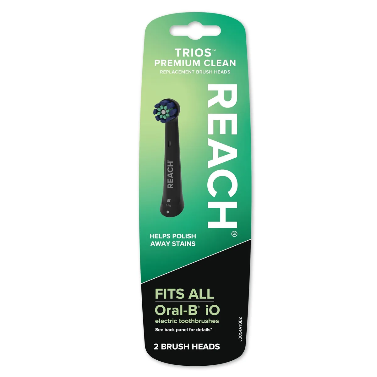 Two black medium-bristle replacement heads for Oral-B iO