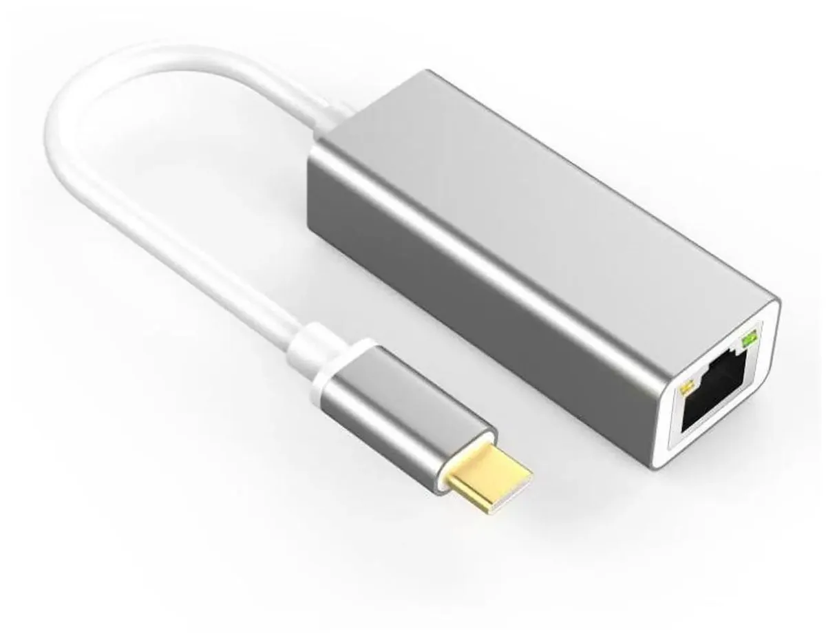 SMUGDESK SMUGDESK Type-C to RJ45 Ethernet Adapter Silver 100Mbps Gigabit — product photo