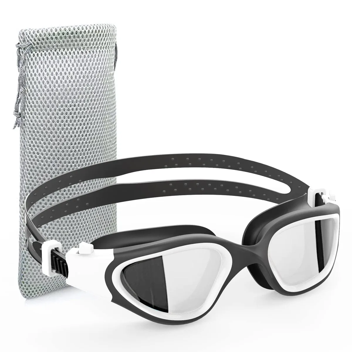  Kimasha Polarized Swimming Goggles Silver 99% Glare Block 180° View — product photo
