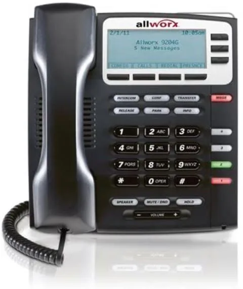 Allworx 9204G VoIP desk phone with backlit graphical display and programmable keys