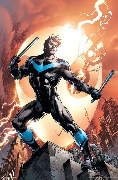 Nightwing fire poster print on heavy stock paper, 22 by 34 inches
