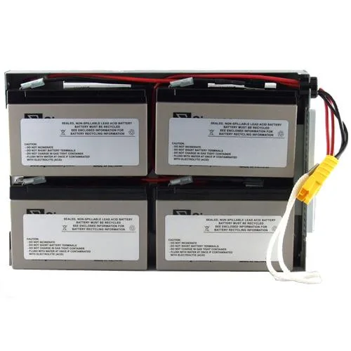 Rectangular black sealed lead-acid battery cartridge with terminal posts