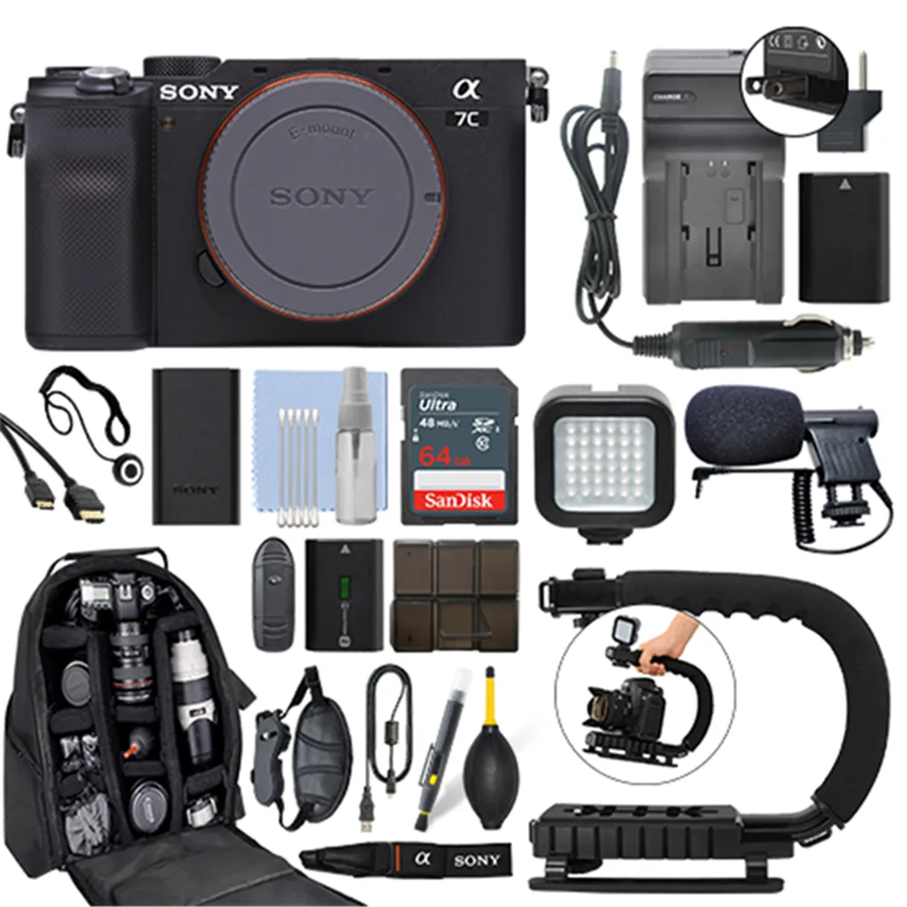 Sony Sony Alpha a7C Compact Mirrorless Camera Black 64GB Pro Video Kit — product photo