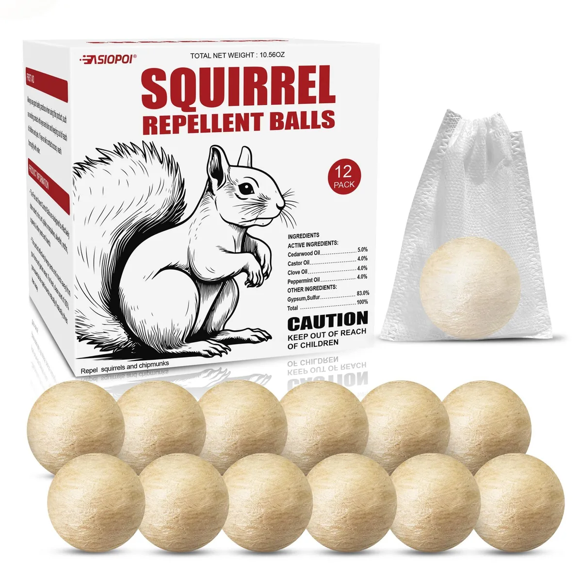 Twelve plant-based repellent balls in a pack