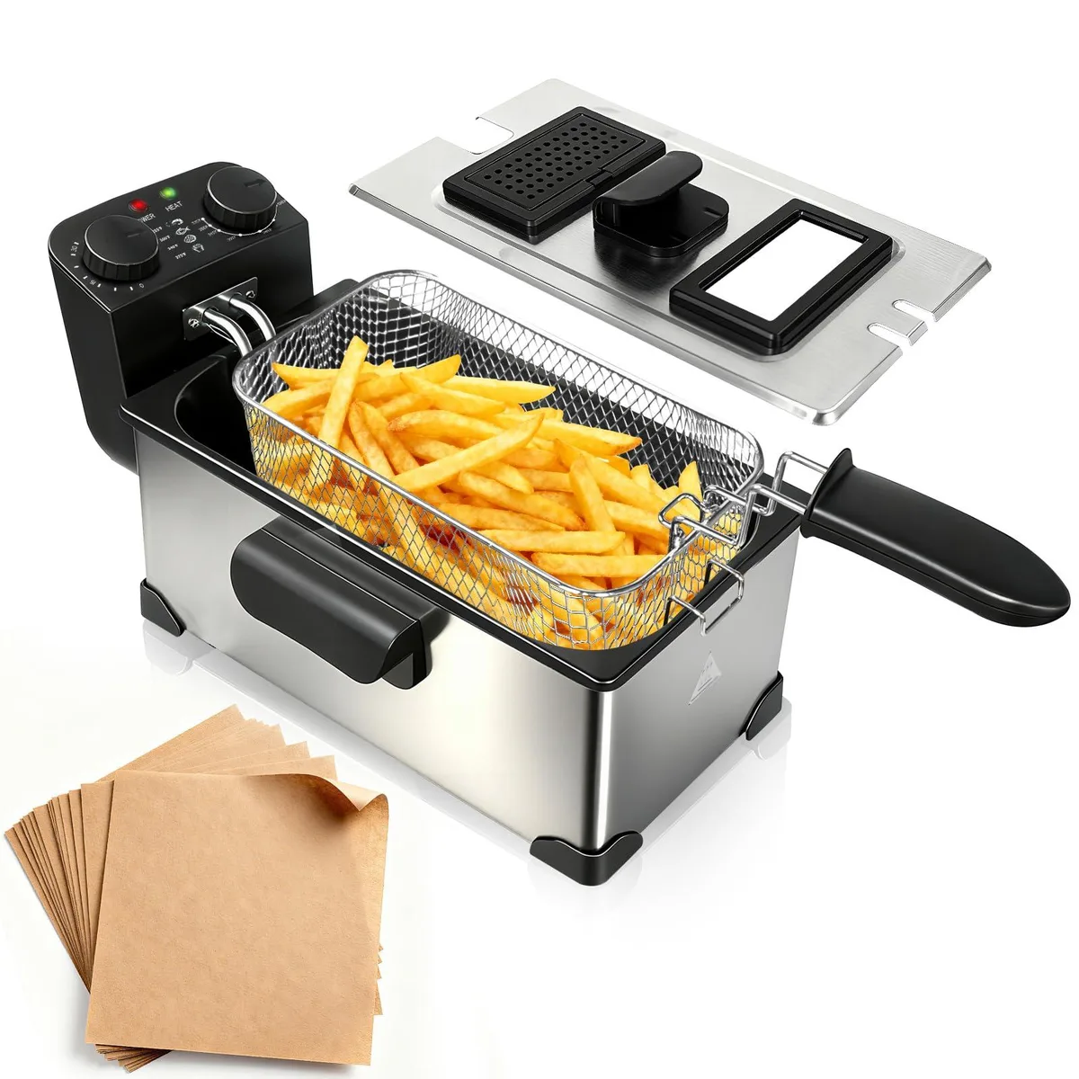  CATTLEMAN CUISINE CTMCS-US-LS-DF 3L Deep Fryer 1600W Silver — product photo
