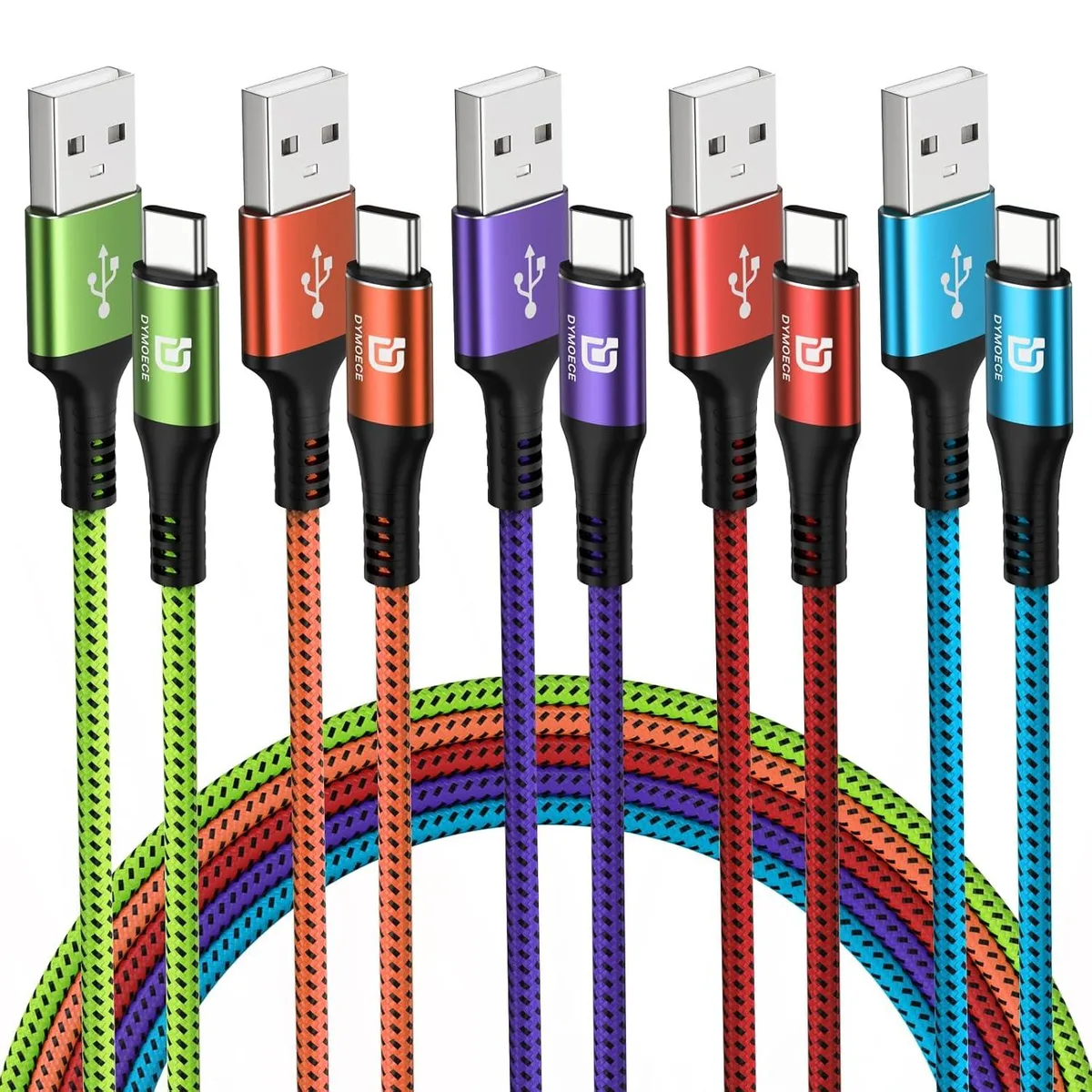Luisport Luisport USB C Cable 5 Pack 10ft Nylon Braided USB A to C Charger — product photo