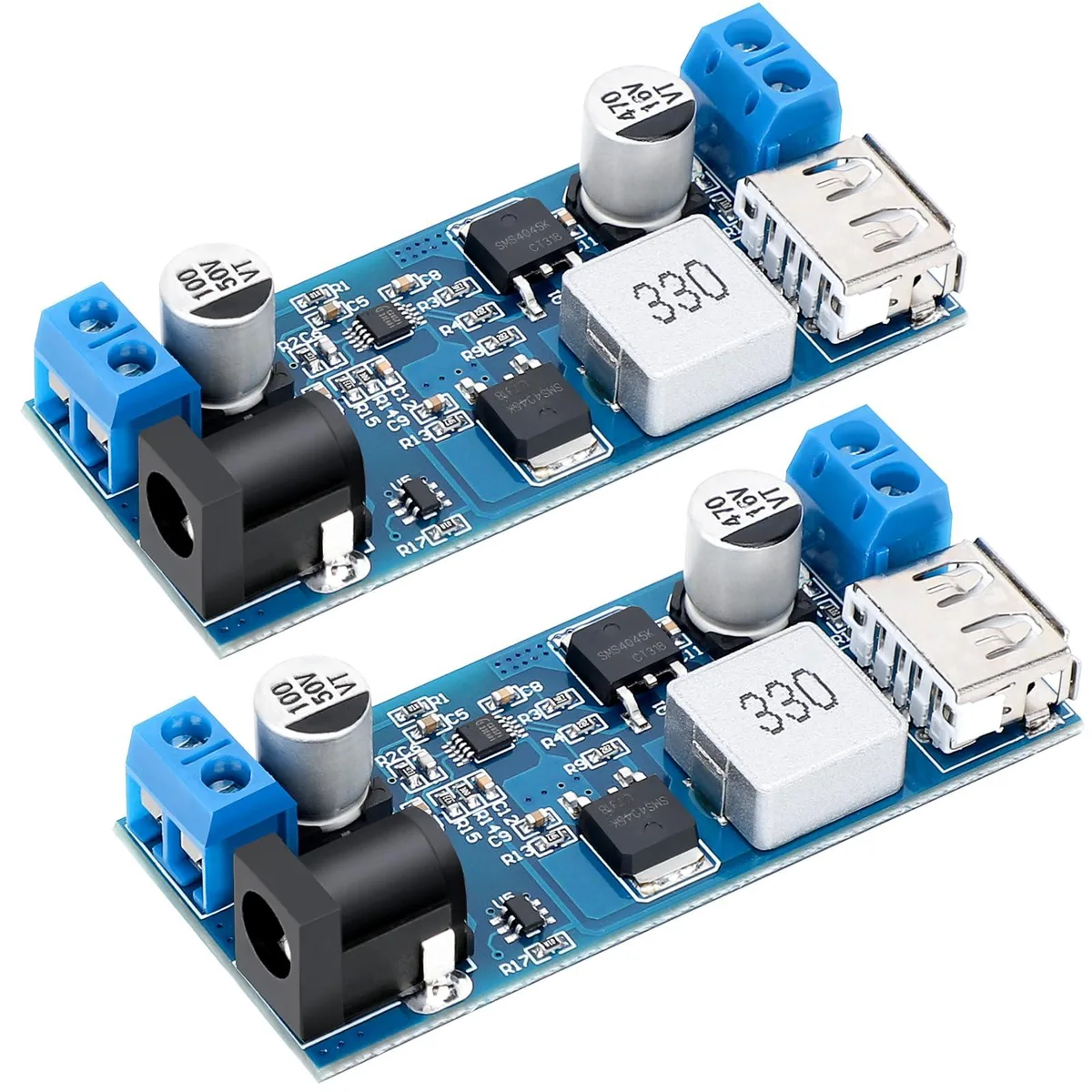 KEHIPI KEHIPI DC Buck Converter 9V-36V to 5.2V 3.5-6A Pack of 2 Blue — product photo