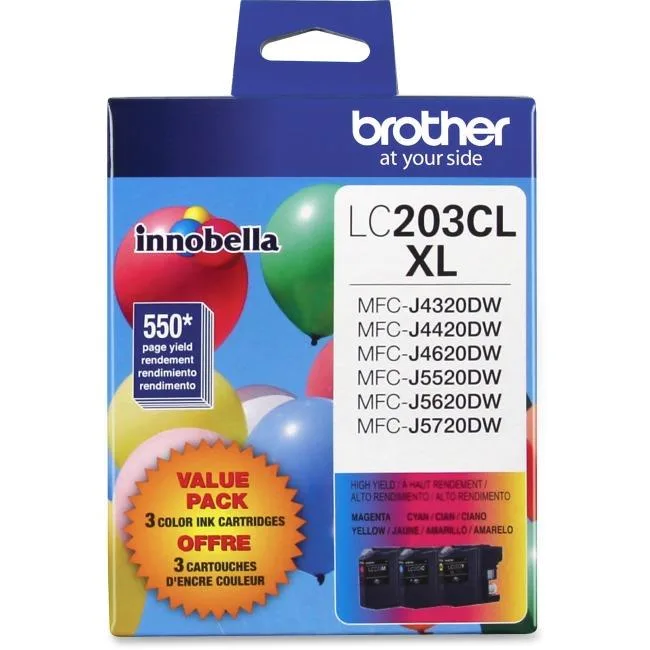 Brother Brother LC2033PKS High Yield XL 3-Color Ink Cartridge Set (550 pages) — product photo
