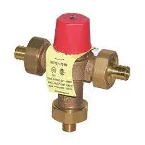 Watts Watts 3/4 LF 1170 PEX mixing valve brass .5 to 23 gpm 90 to 160 F 150 psi — product photo