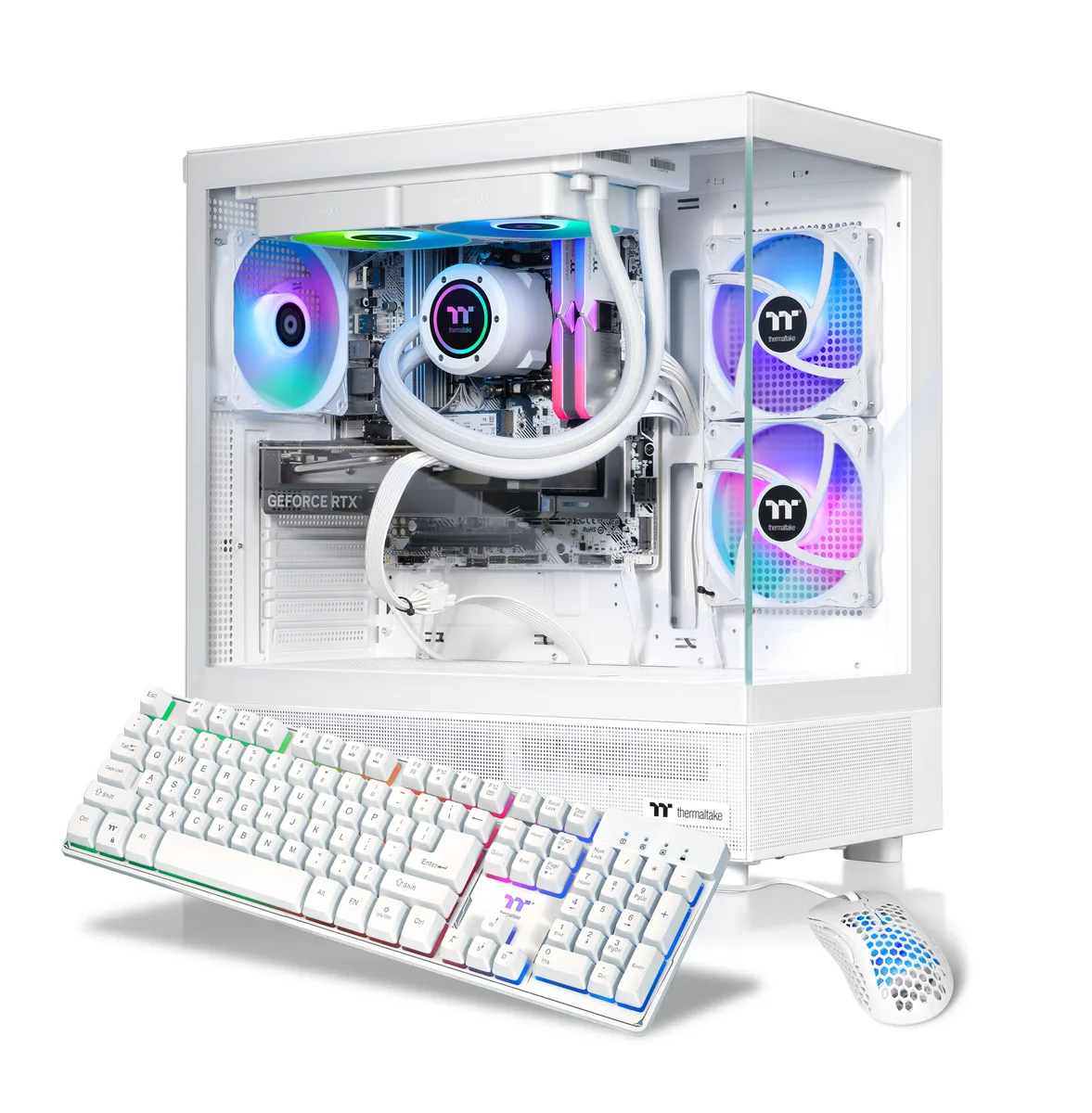 Thermaltake Thermaltake V27S-B85K-56T-LCS gaming PC Ryzen 7 7800X3D 32GB DDR5 1TB NVMe RTX 5060 Ti — product photo