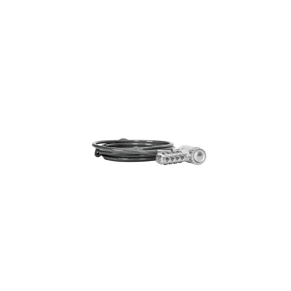 Twenty-five silver combination cable locks with braided steel cords and rotating heads