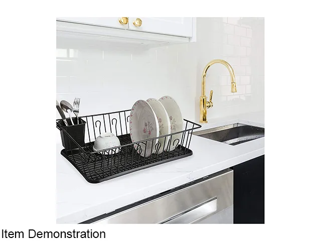MegaChef MegaChef DR-104 17.5" Black Dish Rack 14 Plate Positioners — product photo