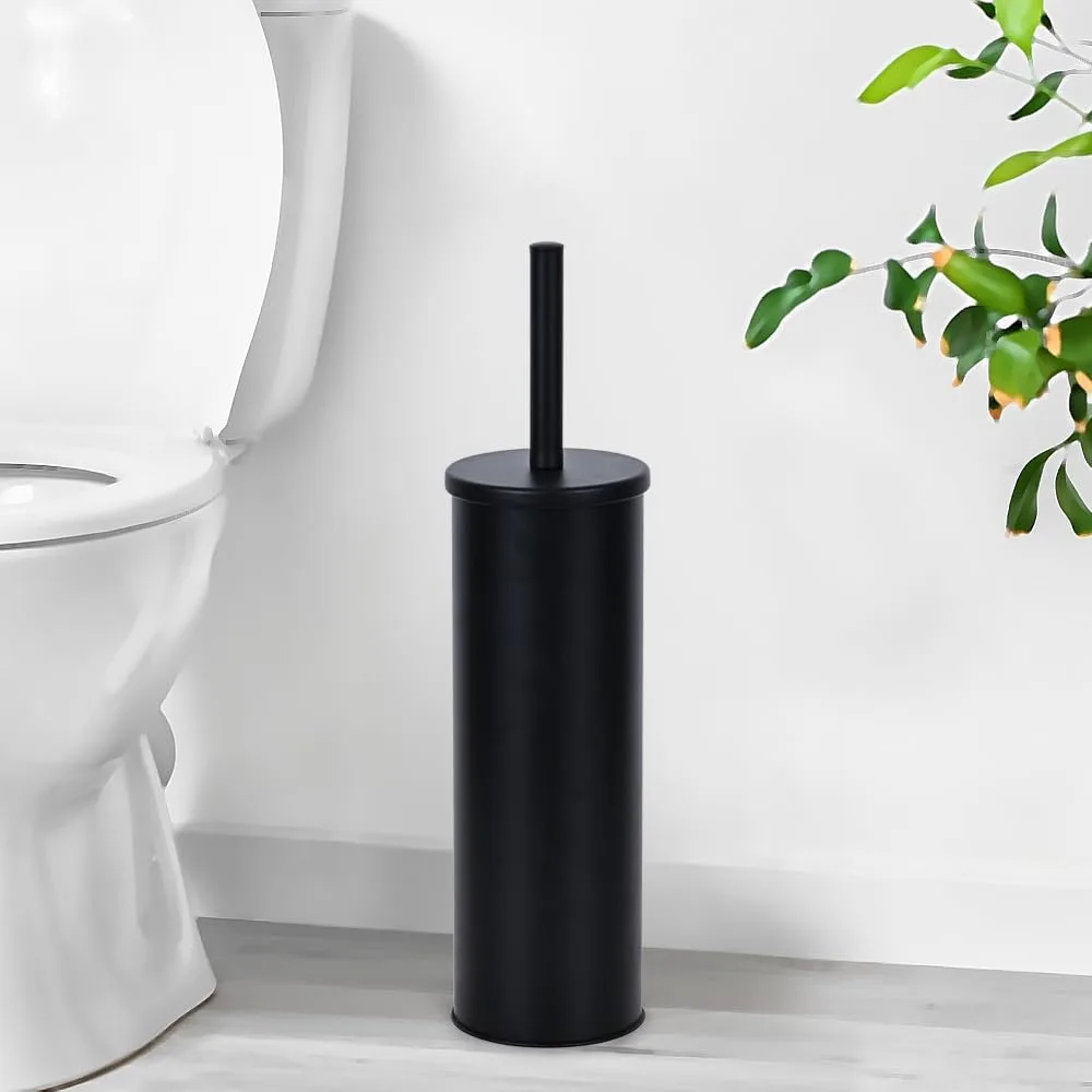 Zahari Home Toilet Bowl Brush with Holder Matte Black — product photo