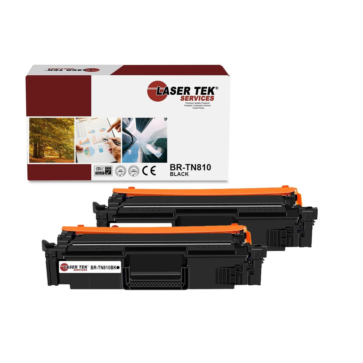 Laser Tek Services Laser Tek Services TN810BK Black Toner Cartridge 2PK 9000 Pages — product photo