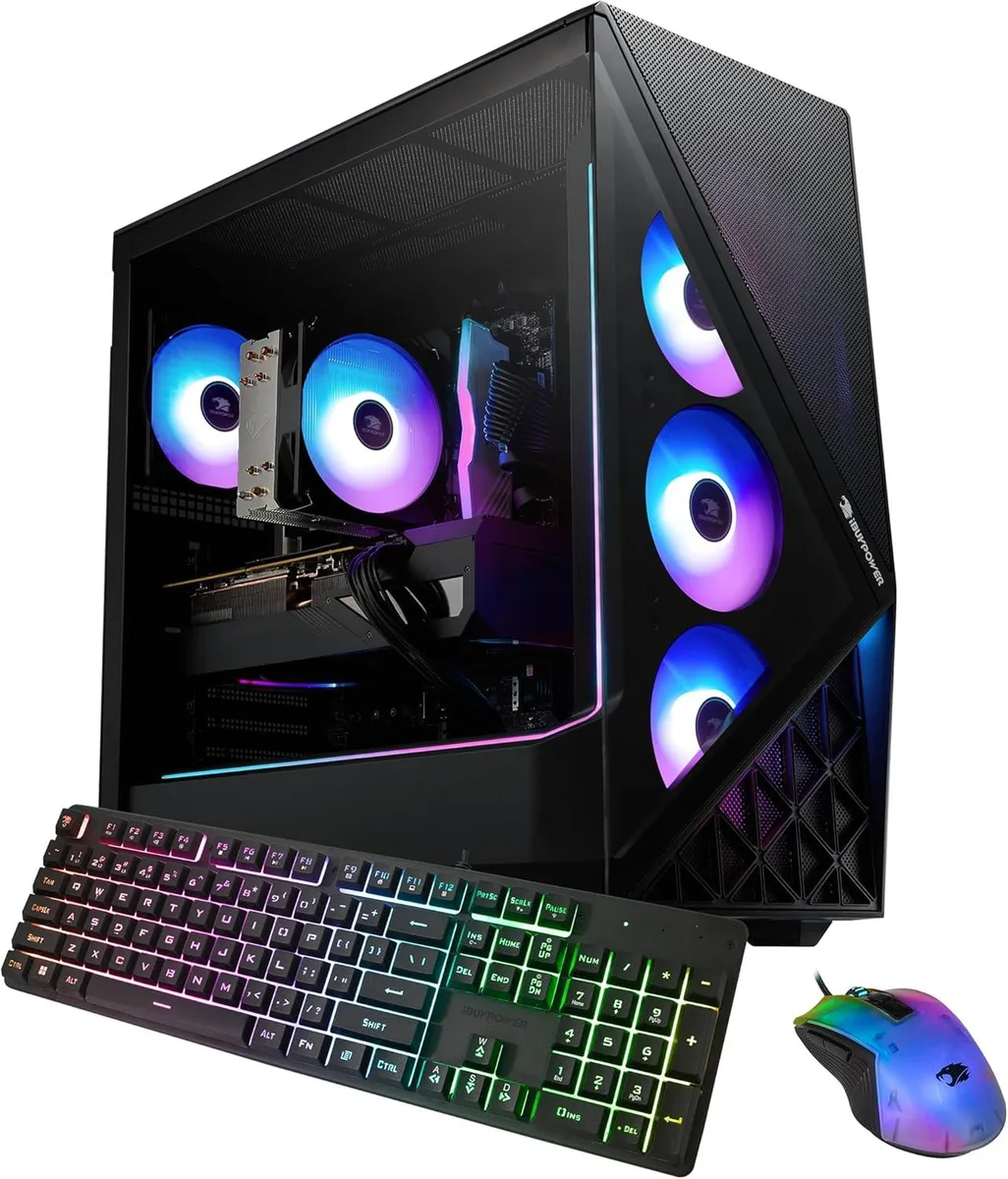 iBUYPOWER iBUYPOWER SBA5N56T01 Gaming PC Ryzen 5 8400F RTX 5060Ti 8GB 16GB DDR5 1TB NVMe — product photo
