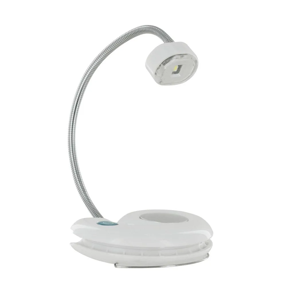 Small retractable LED lantern with flexible neck, metal clip and magnetic base, matte finish