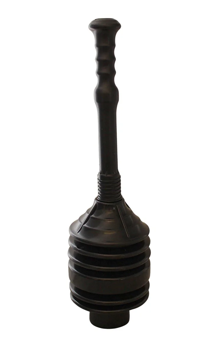  Accordion Toilet Plunger High-Force Clog Remover Black 19.75 inches 5.5 inch cup — product photo