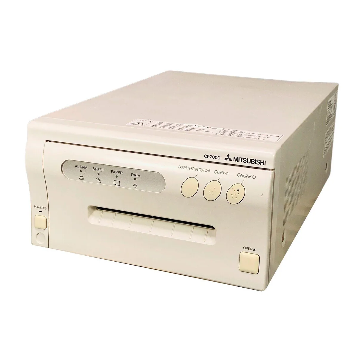 Mitsubishi CP700DU desktop thermal label printer with parallel port, light grey finish