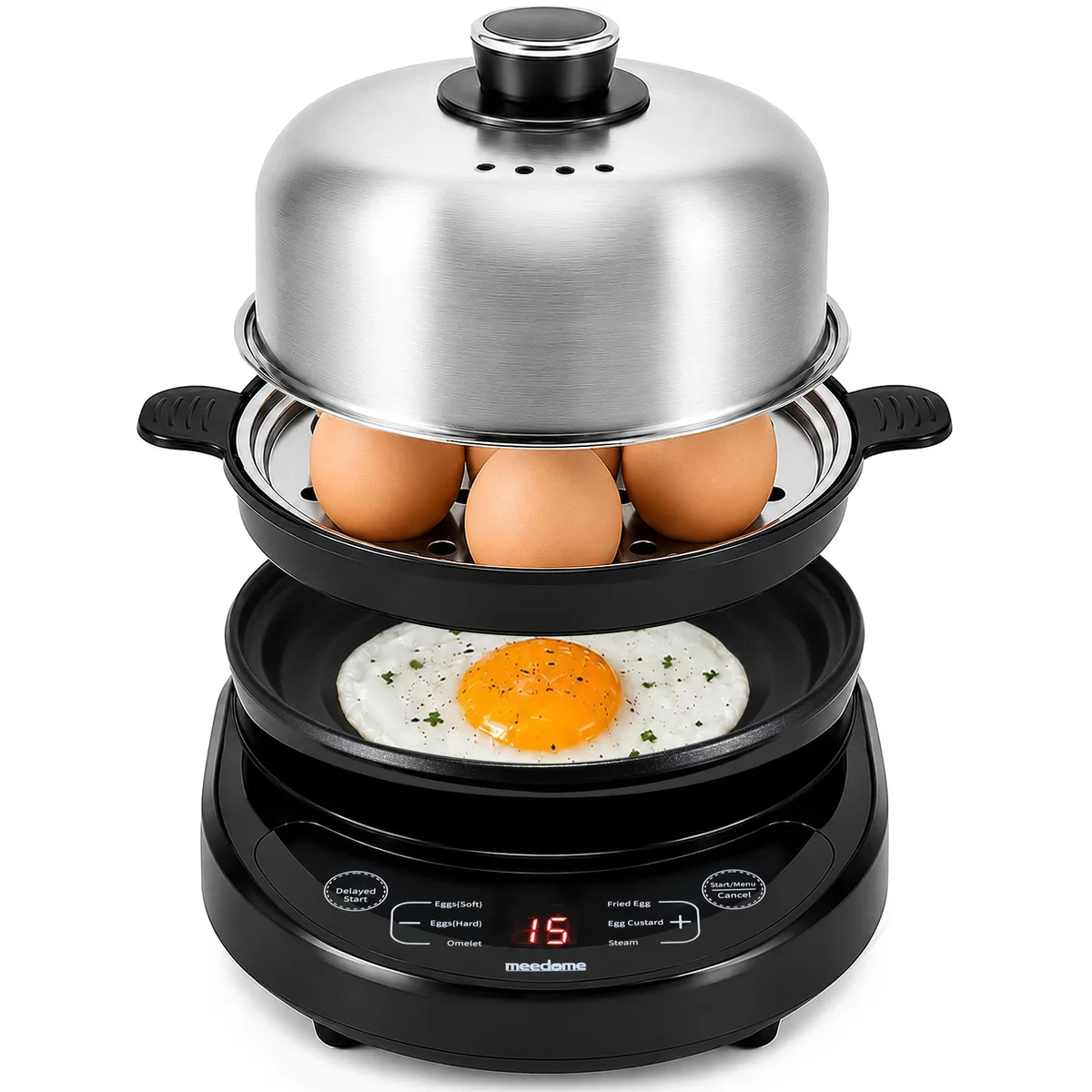 Rapid Egg Cooker 7 Egg Steamer Black — product photo