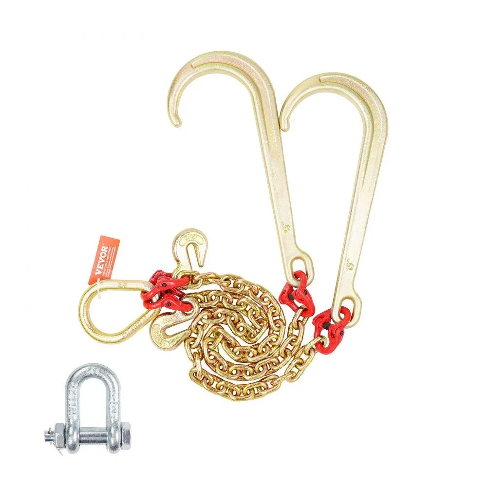 VEVOR VEVOR G80 V Bridle Chain 5/16" 2 ft 10800 lbs 15" J Hooks — product photo