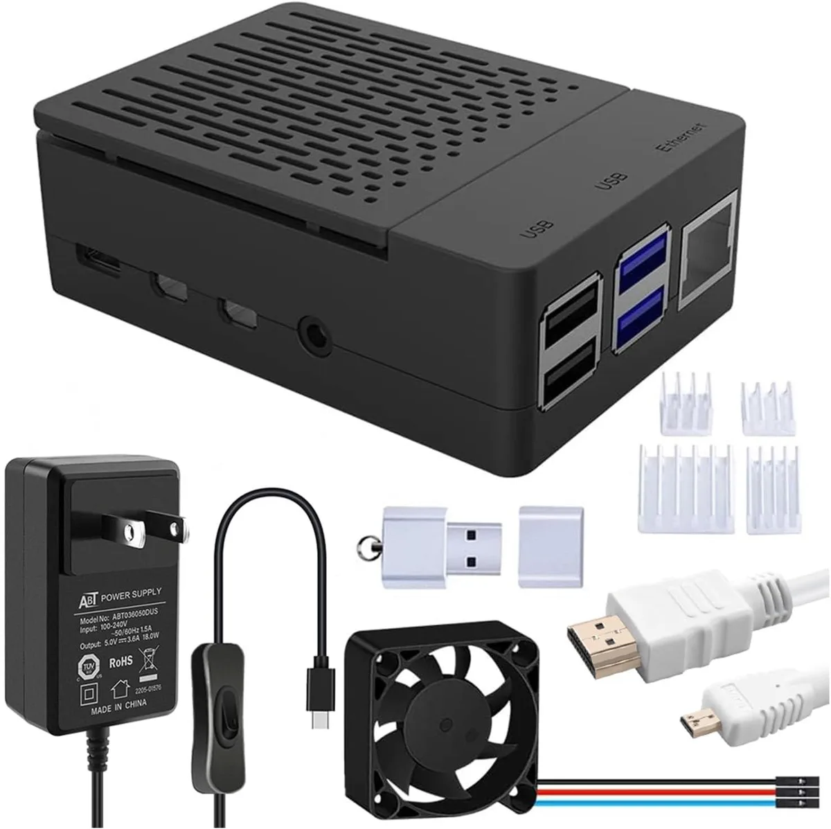 BFKK BFKK Raspberry Pi 4 Case Kit with PWM Fan 18W 3.6A — product photo
