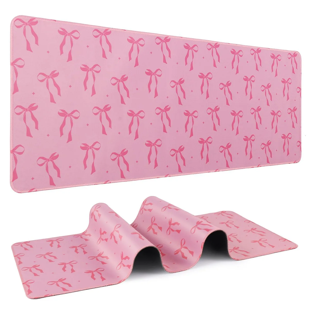  BOHJPIS MZY001 Mouse Pad 31.5 x 11.8in Pink Bow — product photo