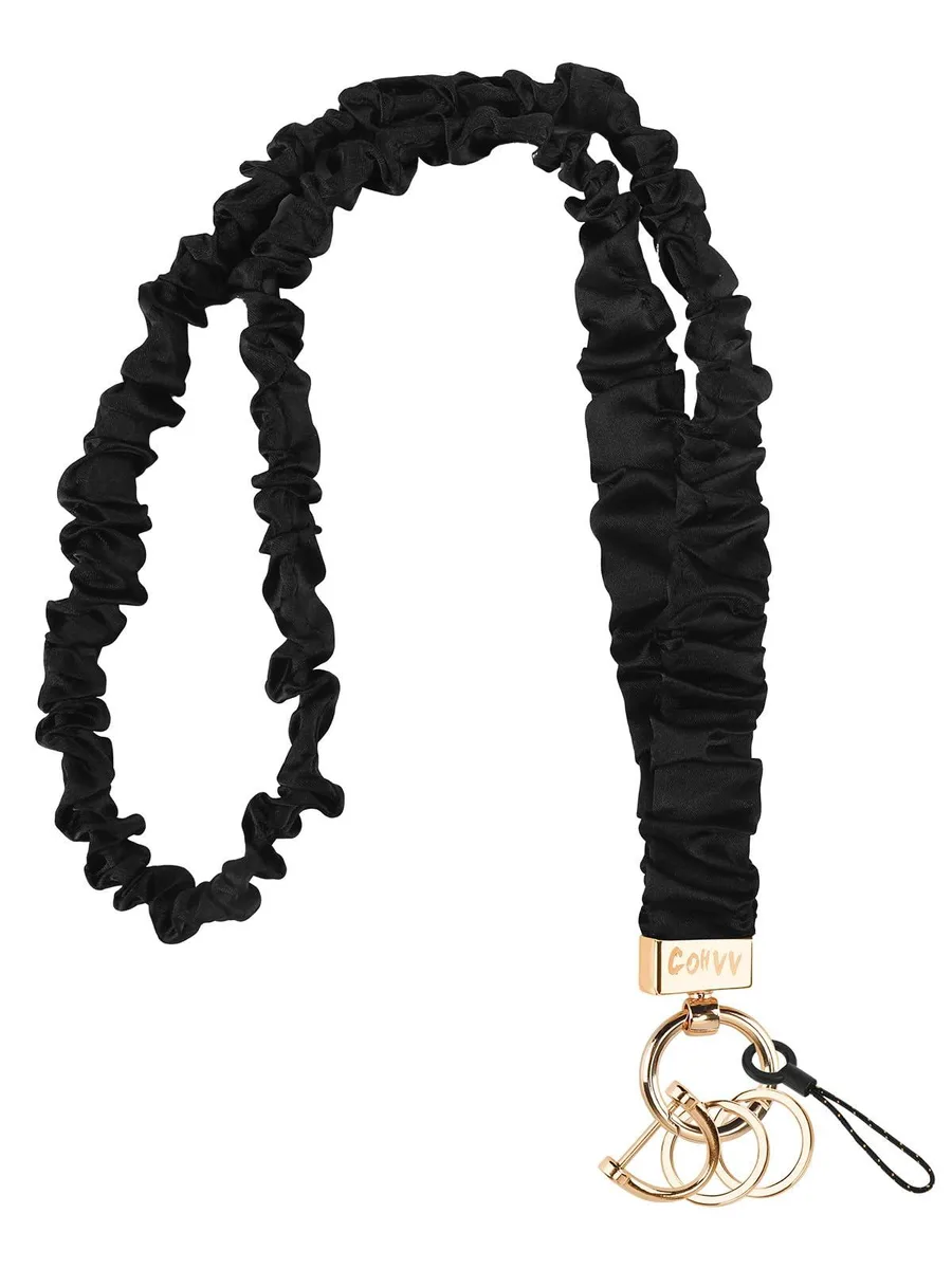 COHVV Scrunchie Lanyard 20–31" Black Polka Dot — product photo