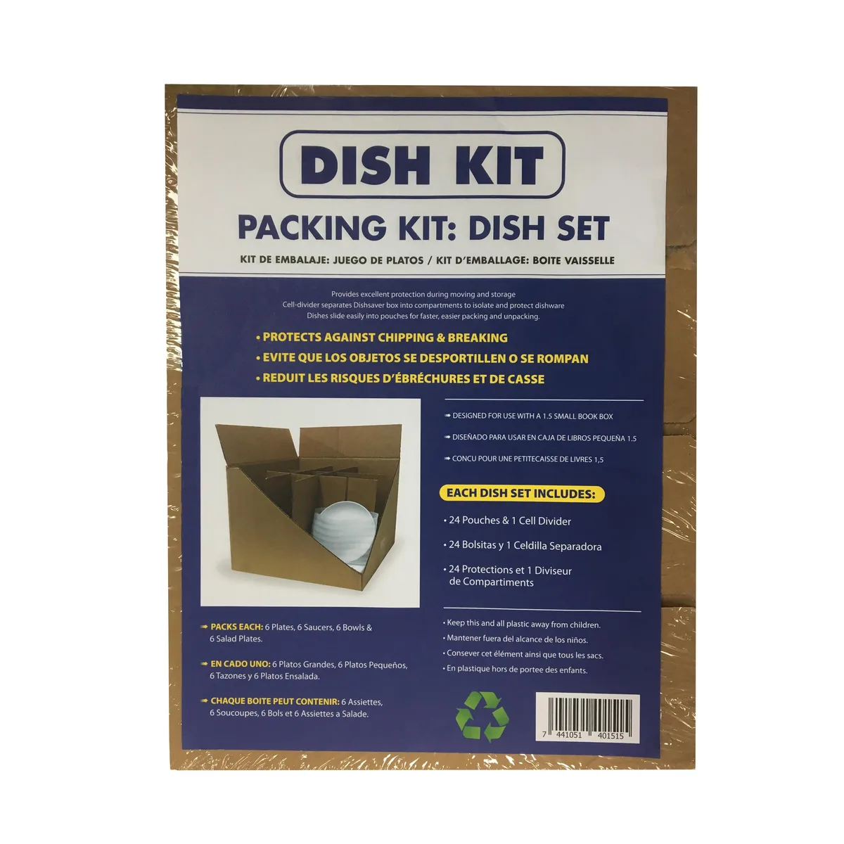 Cardboard cell divider box with 24 foam pouches for dishes