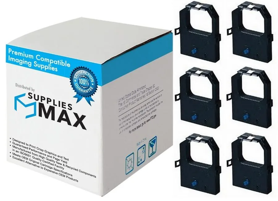 SuppliesMax SuppliesMax TallyGenicom 044744 Black Printer Ribbon 6/PK — product photo