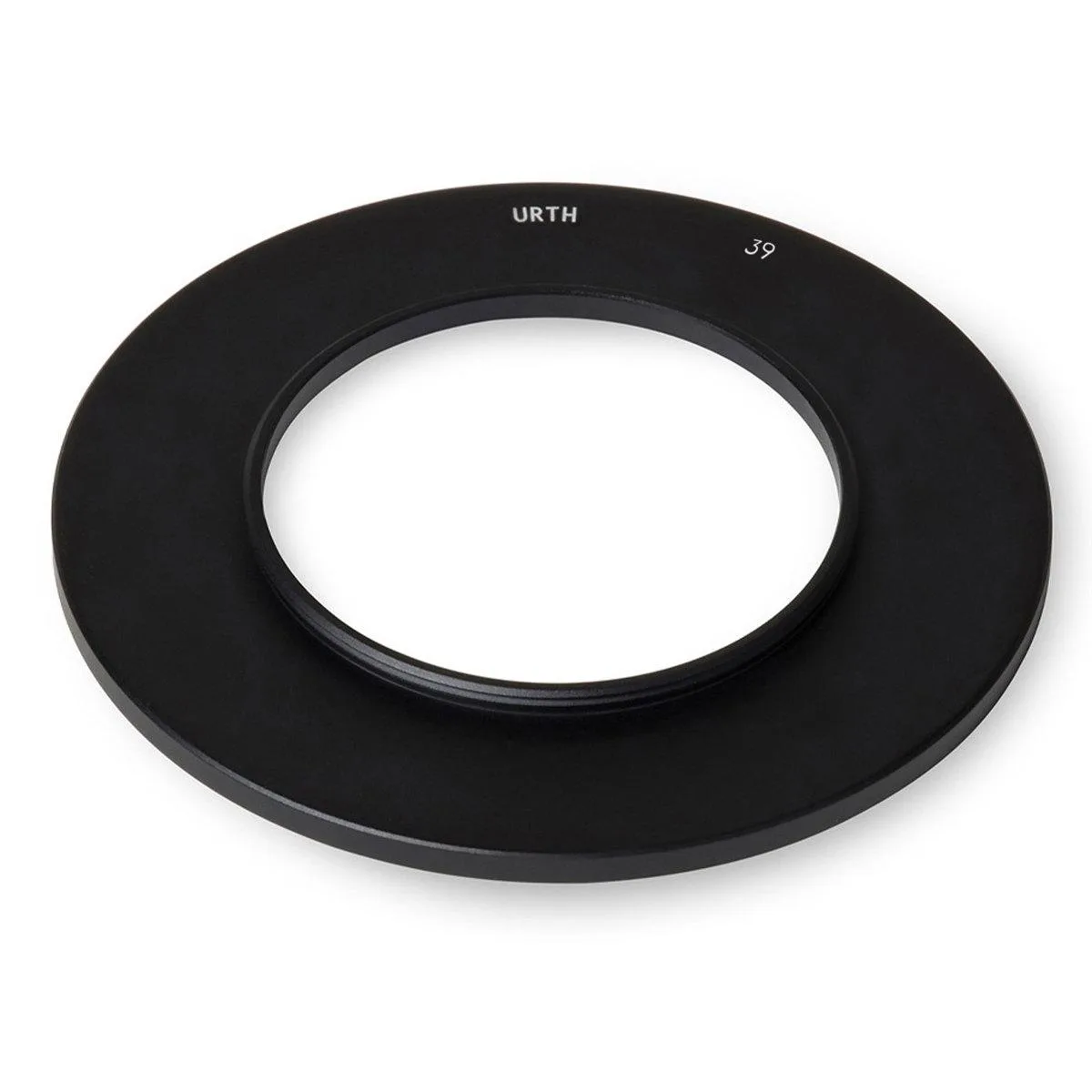 Matte black metal adapter ring marked 86-39mm for 100mm square filter holder