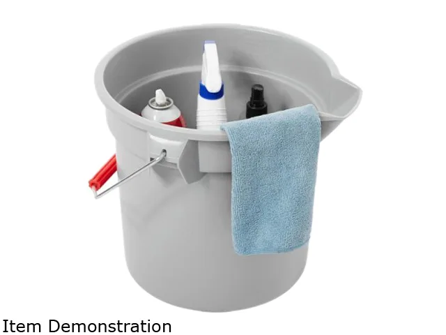 Rubbermaid Commercial Rubbermaid Commercial 261400GYCT Brute 14-quart Round Bucket Gray 6 / Carton cleaning — product photo