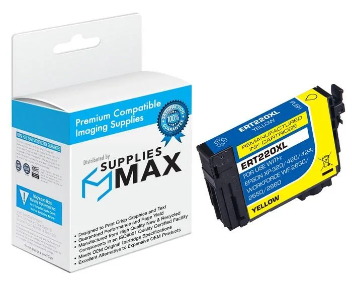 SuppliesMax SuppliesMax Yellow Ink Cartridge T220XL420 High Yield 450 Pages — product photo