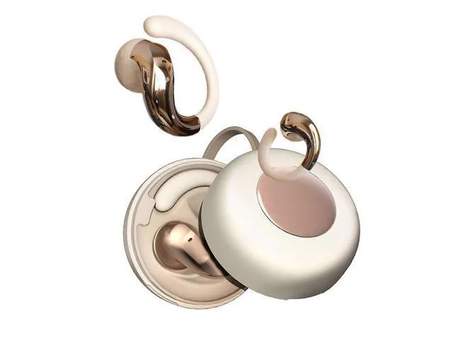 LORDWORLD LORDWORLD Beige Bluetooth Ear Clip Earbuds with Ear Hook, 400mAh Battery, Sweatproof — product photo