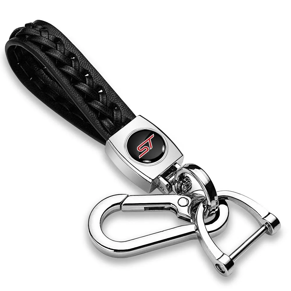 iPick Image, LLC iPick Image, LLC Ford Focus ST Black Braided Rope Leather Key Chain — product photo