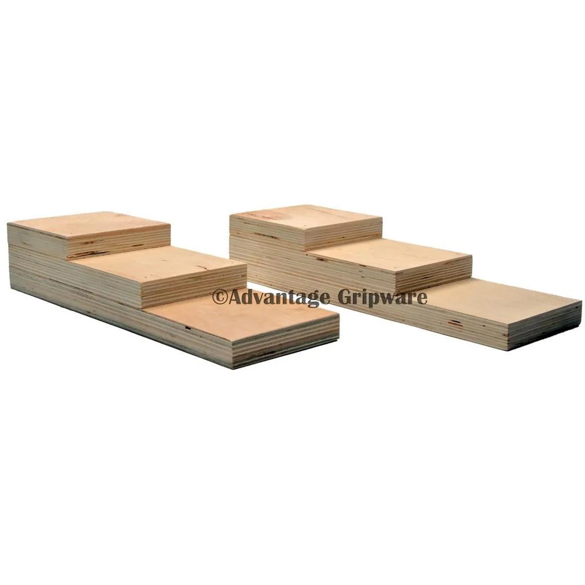 Birch plywood track stair block, three 1-inch steps, 11.25 inches long