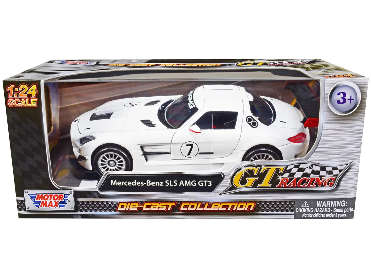 MOTORMAX MOTORMAX Mercedes-Benz SLS AMG GT3 #7 White GT Racing 1/24 Diecast Hobby Collectible — product photo