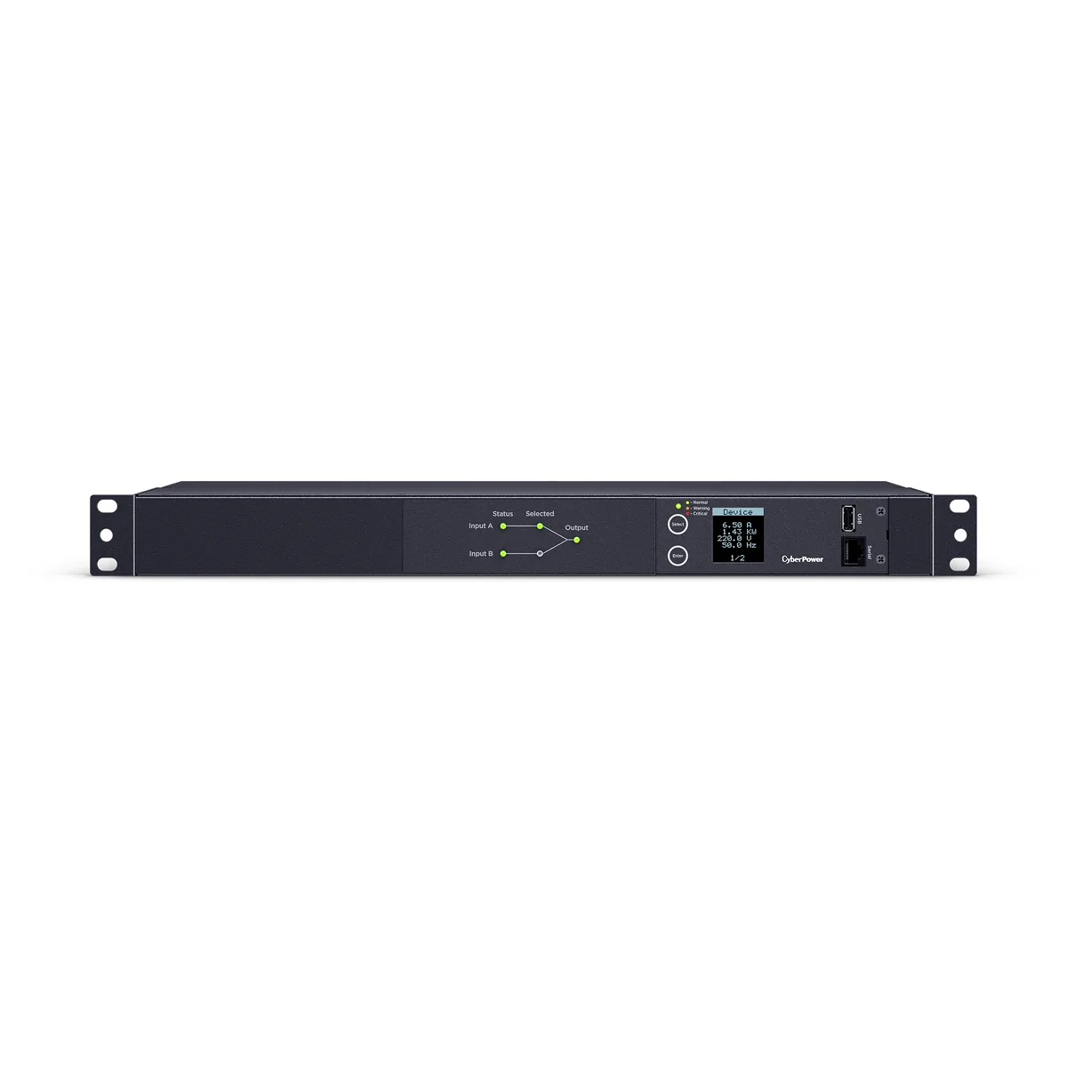 CyberPower CyberPower PDU24006 Metered ATS PDU 1U Rackmount 2x NEMA L6-20P 8x C13 2x C19 — product photo