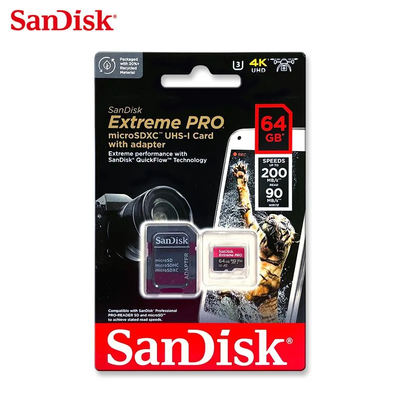SanDisk SanDisk Extreme PRO 64GB microSDXC U3 V30 A2 memory card — product photo