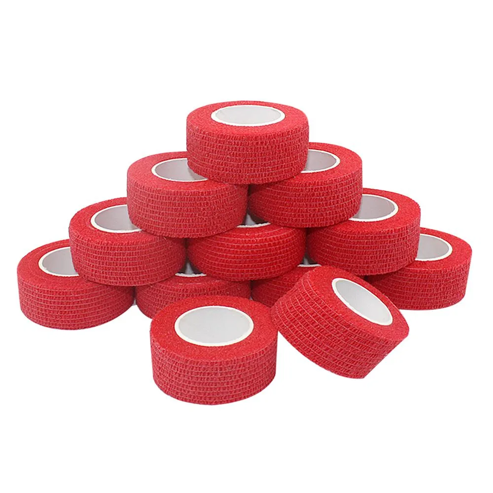 COMOmed COMOmed Self-Stick Cohesive Bandage Latex 1"x5 Yards Red 12 Rolls First Aid — product photo