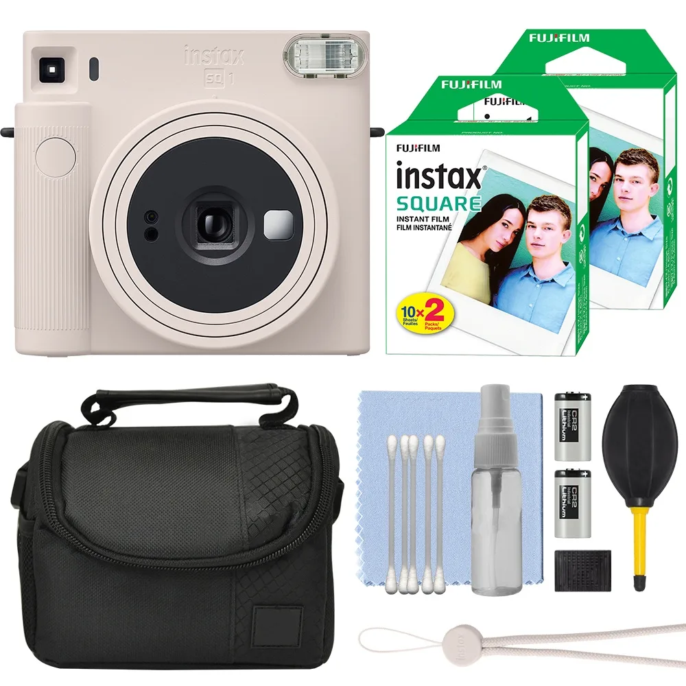 FUJIFILM FUJIFILM Instax Square SQ1 Chalk White film camera with 40 film — product photo