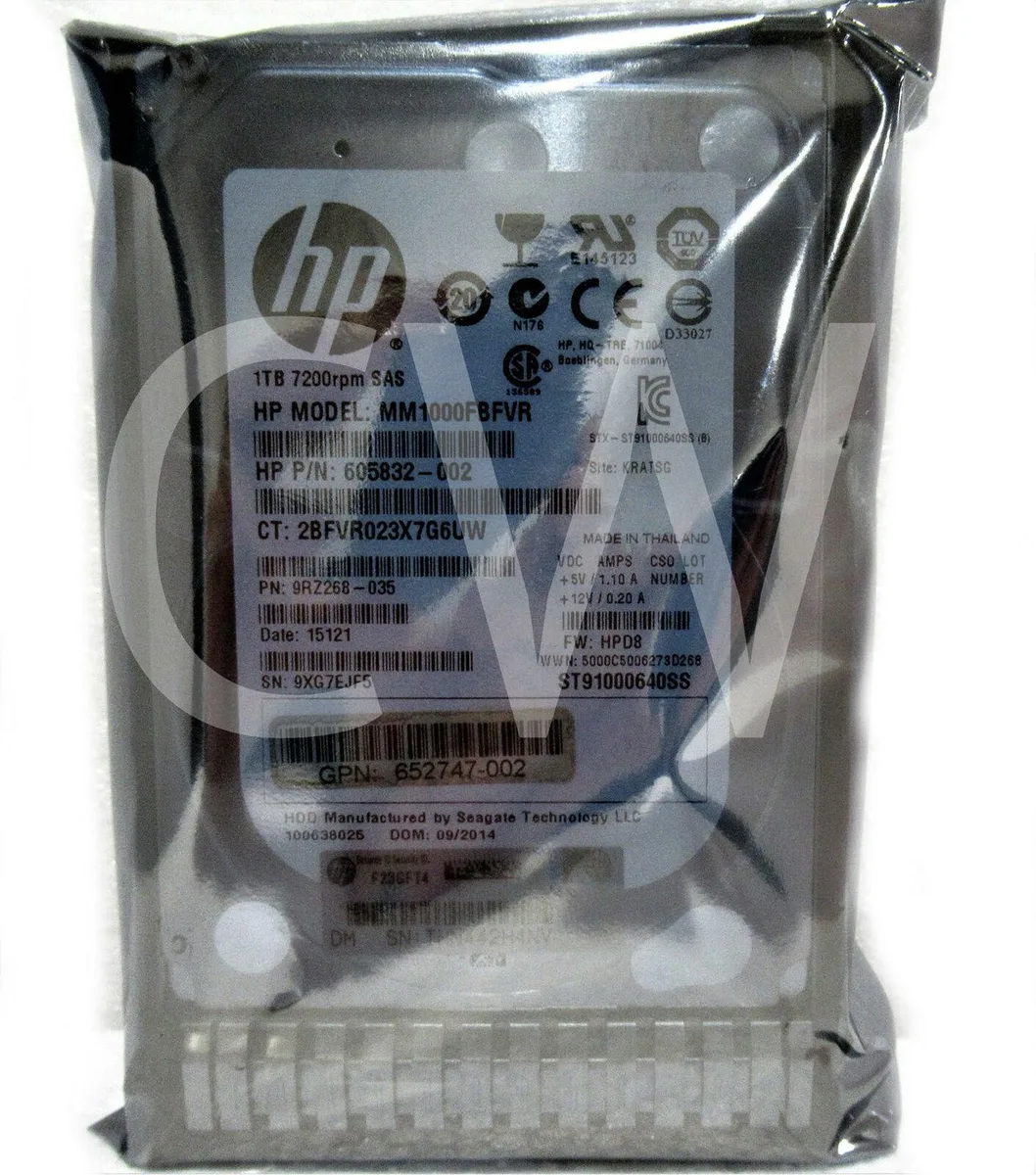 HP HP MM1000FBFVR 1TB 7200RPM 6Gb/s 2.5" SAS internal hard drive — product photo