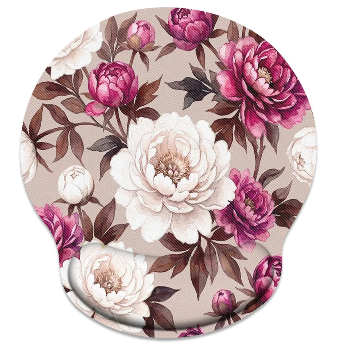  Britimes Ergonomic Mouse Pad Wrist Support Peony Flower 9.8 x 9.1 in — product photo