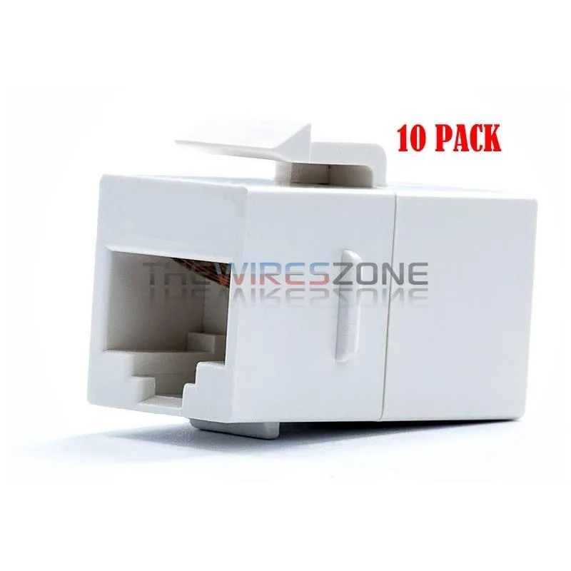 The Wires Zone The Wires Zone RJ45 Female Coupler Keystone Jack White 10pk — product photo