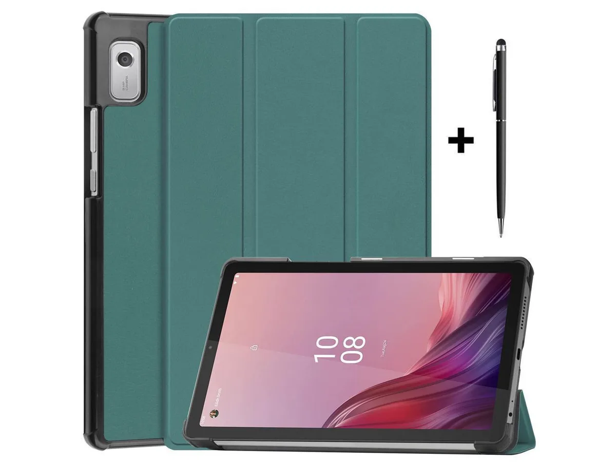 Dark green protective case with stand and stylus for Lenovo Tab M9 2023