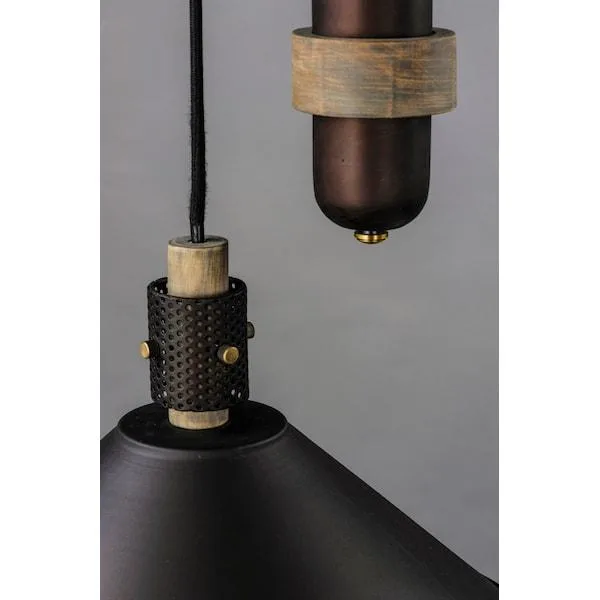 Maxim Mfg. Maxim Mfg. Tucson 1-Light 16" Wide Oil Rubbed Bronze / Weathered Wood pendant — product photo