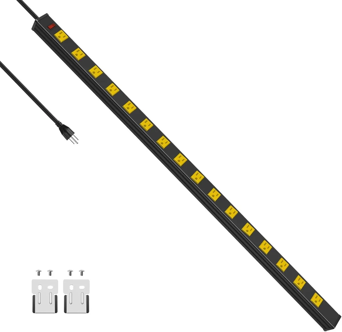 BFKK BFKK 16 Outlet Metal Power Strip 15FT Yellow — product photo