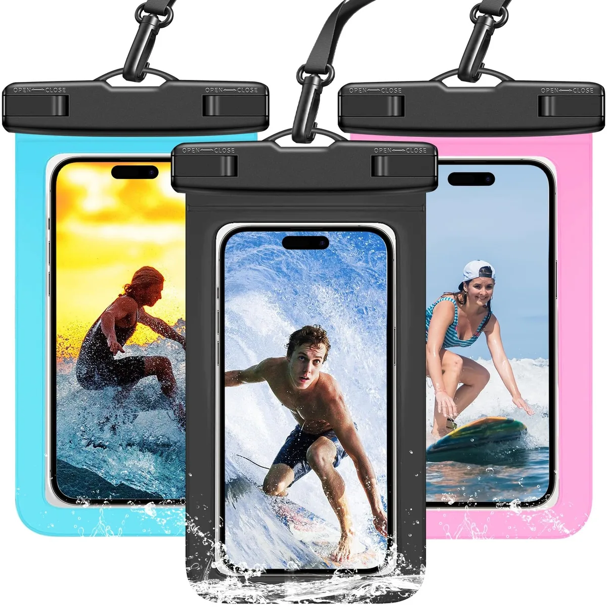 No Sew No Sew 0164 waterproof phone case IPX8 8.4 in 3 pack multicolor — product photo